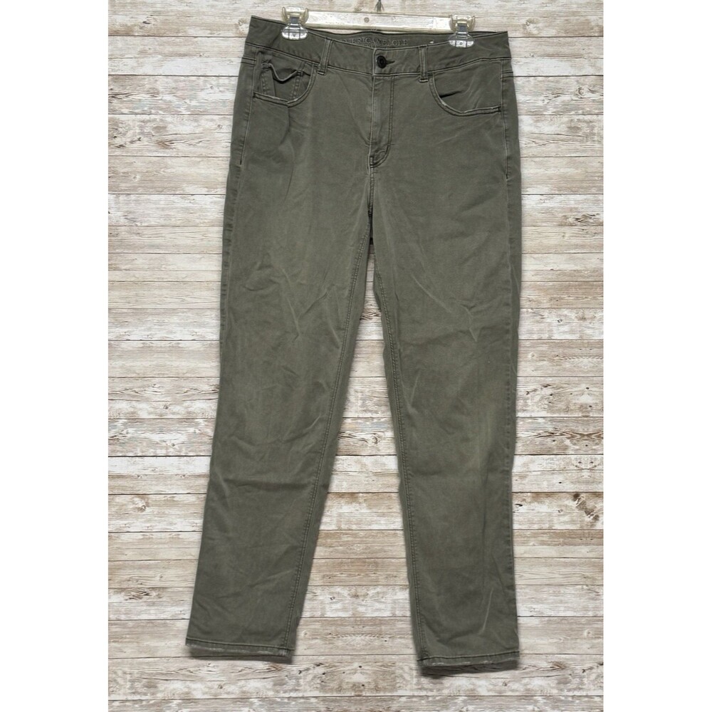 American Eagle Outfitters Tomgirl Jeans Womens 12 Long Green Distressed